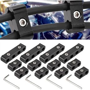 UGSHY 12 قطعة من أسلاك توصيل شرارة محرك السيارة، دعامة سلك إشعال خفيفة الوزن من سبيكة معدنية، مشبك سلك ثابت بأربعة فتحات، قطع غيار سيارات متعددة الوظائف، مناسبة لمعظم موديلات السيارات (أسود) in Kuwait