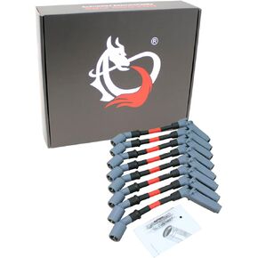 Dragon FIRE Performance 10mm Spark Plug Wire Set Compatible with 2005-2008 GM Avalanche Corvette Escalade CTS Silverado Tahoe Yukon H3 LS1 4.8 5.3 6.0 6.2 Replaces 9748RR 19297032 OEM Fit PWJ121
