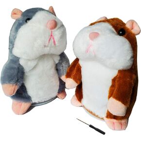 2 Pack Talking Hamster Toy Animal Talking Toys Repeats What You Say Mimicry Pet Talking Record for Boys and Girls