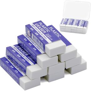 YEEKORO 9 Pack Pencil Erasers White Large Soft Art Erasers with Storage Box for School Office Writing Drawing in Kuwait