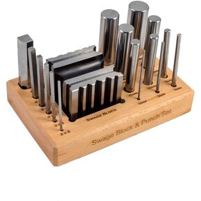 مجموعة Swage Block & Punch مع حامل خشبي - أدوات SFC - 25-565