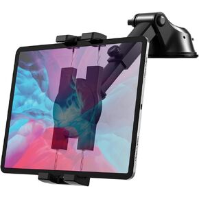 YOOZ Dashboard Car Tablet Mount Suction [Telescopic Adjustable Arm] Car Dash Windshield Tablet Holder for iPad Pro 12.9 Air Mini, Galaxy Tabs, Fold, iPhone, 4-13" Tablets & Phones
