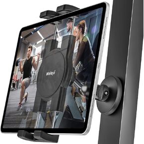 woleyi Gym Magnetic Tablet Holder - [Strong Magnets] Golf Cart Tablet Mount for Gym with 360° Adjustable Metal Base, Fitness Buddy Accessories, for 4.7-12.9" Tablet iPad Pro, Air, Mini, iPhone, Galaxy