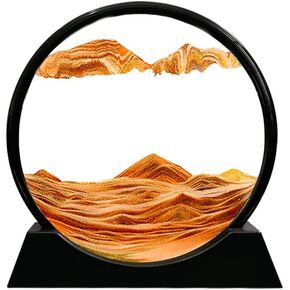 Sand Art Liquid Motion Moving 3D Color Quicksand Decor Flow Sand Painting Hourglass Decor Sandscape Desk Toys Desktop Stress Relievers Gift Office Desk Accessories Cool Gadgets for Men 7",Blue