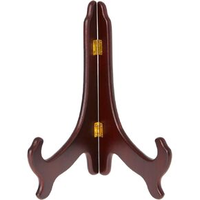 Bard's Hinged Dark Wood Plate Stand, 9" H x 7.25" W x 5" D (For 9" - 10.5" Plates)