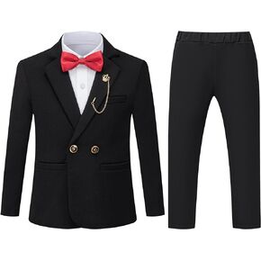 Boys Suit 2 Piece Slim Fit Formal Suits Set Kids Toddler Boy Dress Outfit for Wedding Communion