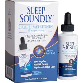 Sleep Soundly Liquid Melatonin 10mg, Instant Acting Sleep Formula, 30 servings, 2 Fl Oz (Pack of 1)