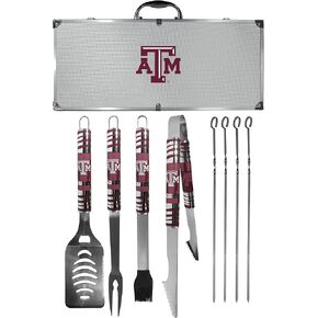 NCAA Siskiyou Sports Fan Shop Texas A&M Aggies Steel Tailgater BBQ Set w/Case 8 piece Gray