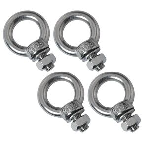 DGBRSM 6PCS Screw Eye Bolts Stainless Steel Ring Eye Bolt Screw Eyebolt Stainless Steel Heavy Duty Eye Bolt with Nuts Male Screw Thread Ring Shoulder Eye Bolts for Straps Swing Chair