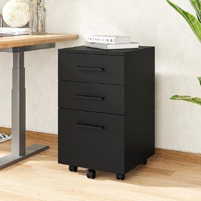 VICLLAX 2-Drawer Office Filing Cabinet with Wheel, Under Desk Wood Mobile File Cabinet for Home Office, White