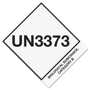 Discount Tag & Label 'UN3373 Biological Substance Category B' Labels/Stickers, 4' x 4 3/4', Black/White, 500 Labels Per Roll (1 Roll)