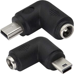 AAOTOKK 90 Degree Type C USB Male to DC 5.5x2.1mm Female Connector DC Barrel Jack Power Adapter Type C USB 5V Connector for Type C USB Charging Device (2Pack/Type C)
