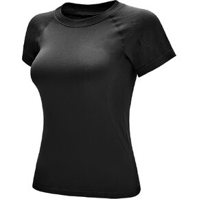 RUNNING GIRL Seamless Workout Shirts for Women，Short Sleeve T-Shirt Stretch Tees Quick Dry Gym Athletic Tops in Kuwait