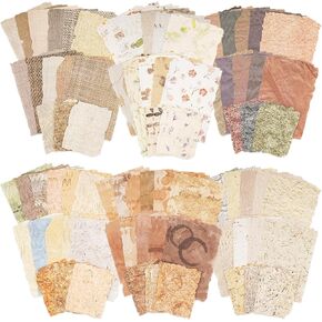 168 Sheets Scrapbook Paper and Embossed Textured Paper Assorted Set - 6 Pack Mixed Special Paper for Scrapbooking Planner Bullet Junk Journal Supplies Collage Card Embellishment 2.4x3.2, 3.4x4.9 Inch