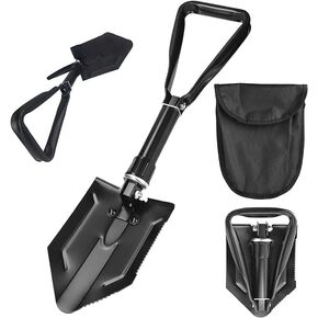 NEISRAI Folding Survival Shovel, Off-Road Trenching, 180 Degree Folding, for Gardening, Emergency, Hiking (Black) in Kuwait