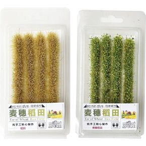 Cayway 2 Color Static Rice Field Grass Model Rice Field Scene Railway Artificial Grass for DIY Model Railroad Scenery