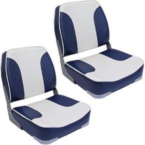 YACHARIES Marine Folding Seat Folding Boat Seat Low/High Back Fold-Down Boat Captain Chair for Fishing Boat Sightseeing Boat Speedboat Canoe Boat Seat(Beige, 1)