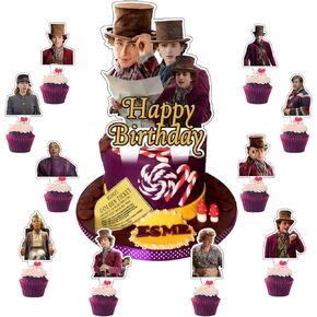 37 قطعة من زينة كعكة ونكا مع قطعة واحدة من أعلى كعكة مصنع الشوكولاتة، 36 قطعة من أغطية الكب كيك اللطيفة لديكورات حفلات أعياد الميلاد in Kuwait