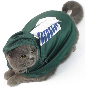 Halloween Cat Costume Small Dog Wizard Pet Clothes Cute Apparel Puppy Shirts with Glasses (Large)