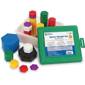 Learning Resources Metric Weight Set, Set of 58 Weights, 1g, 5g, 10g, 20g, 100g, 500g, 1000g