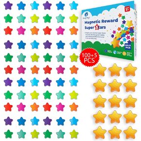 100+5 Magnetic Reward Super Stars - Star Jar Reward System for Kids, Behavior Management Classroom Tools, Magnetic Stars, Magnetic Reward Jar for Classroom Board, Classroom Reward Jar - Simply Magic