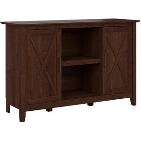Bush Furniture Key West 30-inch Accent Cabinet with Doors and 4 Shelves, Pure White Oak (KWS146WT-03)