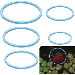 PEUTIER 5pcs Aquarium Floating Plant Rings, Foam Round Fish Feeding Rings 5 Size Floating Plant Corral Fish Tank Food Ring Keep Floating Plants in Place (Blue)