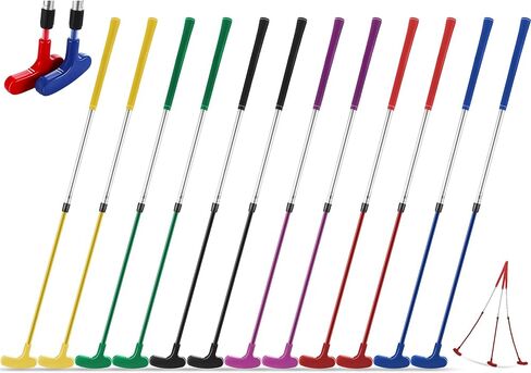 Syhood 12 Pcs Adjustable Golf Putters 6 Colors Two Way Retractable Golfball Putters Adjustable Length Aluminum Alloy Golf Putters Bulk for Right or Left Handed Kids Teenagers Children Mini Golf Clubs in Saudi Arabia