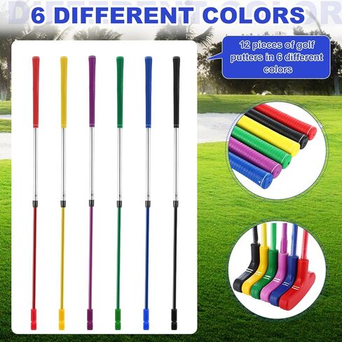 Syhood 12 Pcs Adjustable Golf Putters 6 Colors Two Way Retractable Golfball Putters Adjustable Length Aluminum Alloy Golf Putters Bulk for Right or Left Handed Kids Teenagers Children Mini Golf Clubs in Saudi Arabia