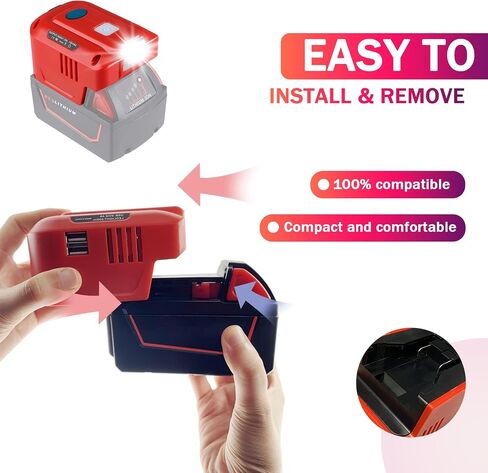 150W Powered Inverter for Milwaukee 18V M18 Battery with Power Wheels Adaptor AC110V-120V&150W&2-USB&DC18V，Powered Inverter for Camping, Hiking, Traveling（Inverter only） in Saudi Arabia
