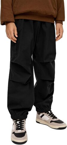 Haloumoning Boys Cargo Pants Cotton Casual Pants Elastic Waist Hiking School Sweatpants Joggers 5-14 Years in Saudi Arabia