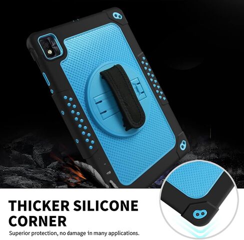 Mignova for TCL Tab Pro 5G Tablet Case for TCL TABMAX Tab Case Built in Kickstand Shoulder Hand Strap Shockproof Kids Friendly Case for Nokia T20/T21/Vastking KingPad M10 10.36 inch(Black+Black) in Kuwait