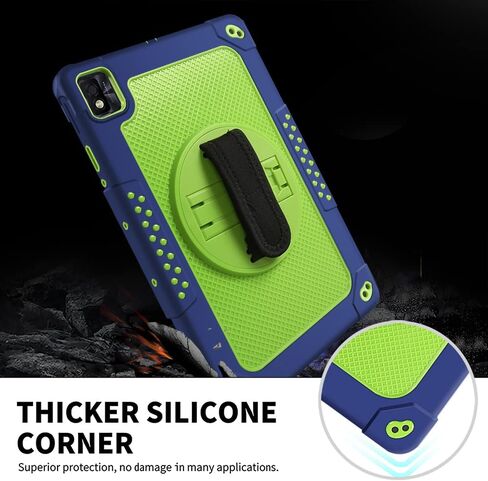 Mignova for TCL Tab Pro 5G Tablet Case for TCL TABMAX Tab Case Built in Kickstand Shoulder Hand Strap Shockproof Kids Friendly Case for Nokia T20/T21/Vastking KingPad M10 10.36 inch(Black+Black) in Kuwait
