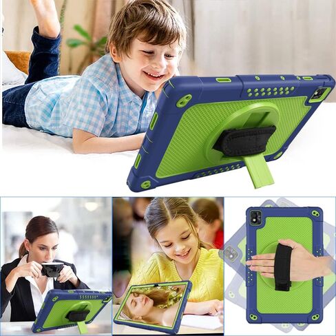 Mignova for TCL Tab Pro 5G Tablet Case for TCL TABMAX Tab Case Built in Kickstand Shoulder Hand Strap Shockproof Kids Friendly Case for Nokia T20/T21/Vastking KingPad M10 10.36 inch(Black+Black) in Kuwait