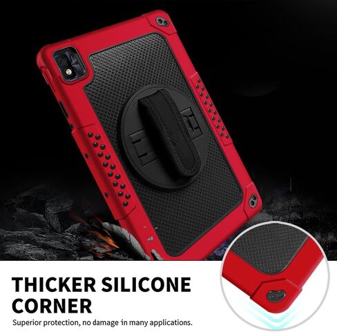 Mignova for TCL Tab Pro 5G Tablet Case for TCL TABMAX Tab Case Built in Kickstand Shoulder Hand Strap Shockproof Kids Friendly Case for Nokia T20/T21/Vastking KingPad M10 10.36 inch(Black+Black) in Kuwait