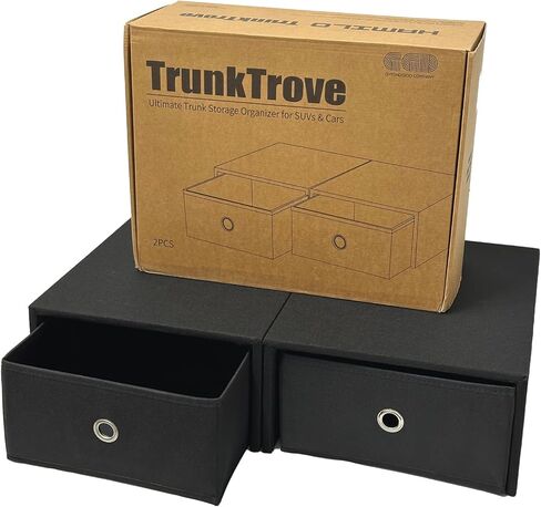 TrunkTrove: 2pcs, Wood Car Trunk Organizer for Car, Seamless Addition to Existing Car Organizer Trunk, Storage Trunk Organizer for SUV, Sedan, Car Accessories for Women/Men, Car Organizers and Storage in Kuwait