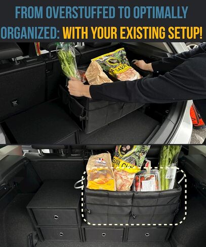 TrunkTrove: 2pcs, Wood Car Trunk Organizer for Car, Seamless Addition to Existing Car Organizer Trunk, Storage Trunk Organizer for SUV, Sedan, Car Accessories for Women/Men, Car Organizers and Storage in Kuwait