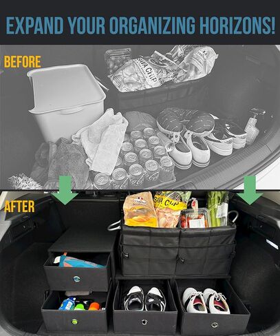 TrunkTrove: 2pcs, Wood Car Trunk Organizer for Car, Seamless Addition to Existing Car Organizer Trunk, Storage Trunk Organizer for SUV, Sedan, Car Accessories for Women/Men, Car Organizers and Storage in Kuwait