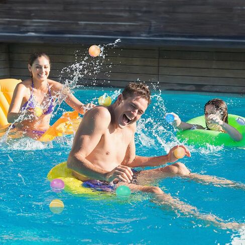 Reusable Water Balloons Magnetic for Boys & Girls - Latex-Free Silicone Refillable Water Bombs Quick Fill Self Sealing Water Splash Balls for Outdoor Summer Pool Party Kids Adults (Small, 12, Count) in Saudi Arabia
