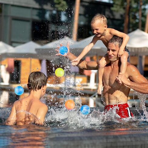 Reusable Water Balloons Magnetic for Boys & Girls - Latex-Free Silicone Refillable Water Bombs Quick Fill Self Sealing Water Splash Balls for Outdoor Summer Pool Party Kids Adults (Small, 12, Count) in Saudi Arabia