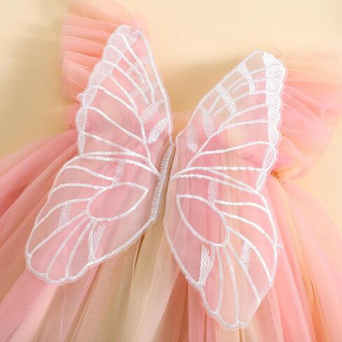 Kishawna Newborn Baby Girls Clothes Mesh Sleeveless Romper Tutu Dress Butterfly Wing Princess Skirt Hem Jumpsuits in Saudi Arabia