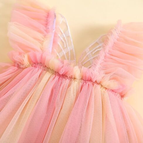 Kishawna Newborn Baby Girls Clothes Mesh Sleeveless Romper Tutu Dress Butterfly Wing Princess Skirt Hem Jumpsuits in Saudi Arabia