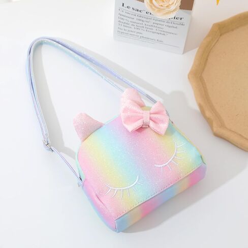 حقيبة كروس لطيفة على شكل قطة للفتيات الصغيرات حقائب كروس بعقدة على شكل فيونكة للأطفال الصغار محفظة صغيرة عبر الجسم محفظة حقائب كتف حقيبة يد محافظ عبر الجسم مع آذان قطة in Kuwait