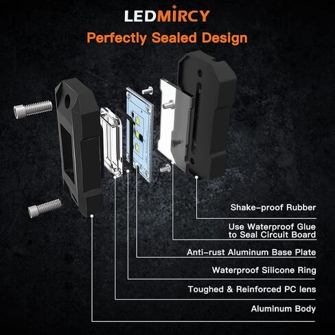 LEDMIRCY LED Rock Lights White R4 16PCS for Off Road Trucks ATV UTV SUV RZR LED Underglow White Light High Power Trail Rig Lights Pure White Under Body Light Waterproof Shockproof for Auto Boat in Kuwait