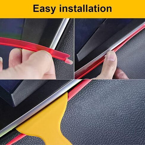 EL Wire Interior Car LED Strip Lights, 16FT USB 5V Neon Light with 6mm Sewing Edge, Glowing Electroluminescent Ambient Lighting Kits with Fuse Protection, Universal for Car Decorations (Orange) in Saudi Arabia