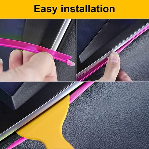 EL Wire Interior Car LED Strip Lights, 16FT USB 5V Neon Light with 6mm Sewing Edge, Glowing Electroluminescent Ambient Lighting Kits with Fuse Protection, Universal for Car Decorations (Orange) in Saudi Arabia