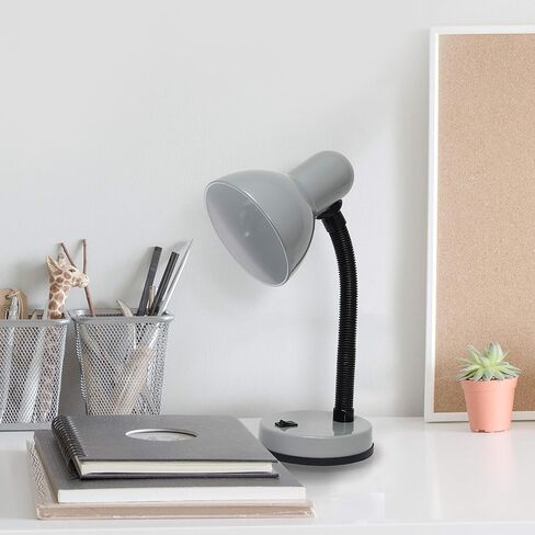 Simple Designs LD1003-BLK-12PK Basic Metal Desk Lamp 12 Pack Set with Flexible Hose Neck for Office, Bedroom, College Dorm, Bookshelf, Black, 12 Pack in Saudi Arabia