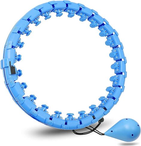 طوق هولا الذكي من YOUYA لممارسة التمارين للبالغين والأطفال، 2 في 1 لتدليك البطن وفقدان الوزن وتدليك عدم السقوط، 24 عقدة قابلة للفصل ووزن قابل للتعديل وكرة دوارة أوتوماتيكية in Kuwait