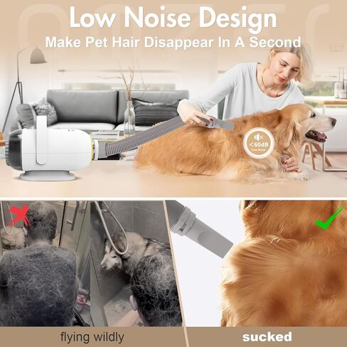 omzer Dog Dryer Pet Blower - 5.2HP/3200W High Velocity Professional Pet Blow Dryer for Large Dogs - Smart Adjustable Temperature Pet Hair Grooming Dryer with 4 Nozzles in Kuwait