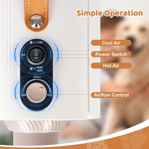 مجفف شعر الحيوانات الأليفة من LBFO، مجفف للكلاب عالي القوة، مجفف للحيوانات الأليفة منزلي عالي السرعة مع ضبط ذكي لدرجة الحرارة، مجفف حديث للعناية بالحيوانات الأليفة مع 4 فوهات للمنزل، محطة غسيل الحيوانات الأليفة، السفر in Kuwait